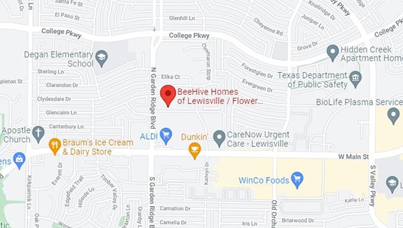 BeeHive Homes of Lewisville Flower Mound Assisted Living Map