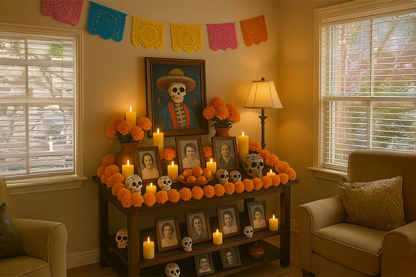 Day of the dead ofrenda in Texas